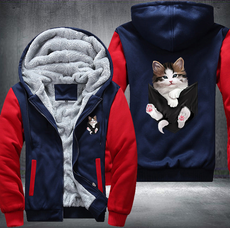 Kitten Cat In Pocket Hoodie