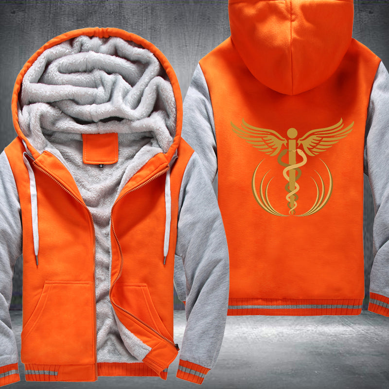 Gold Medical Caduceus Fleece Hoodie