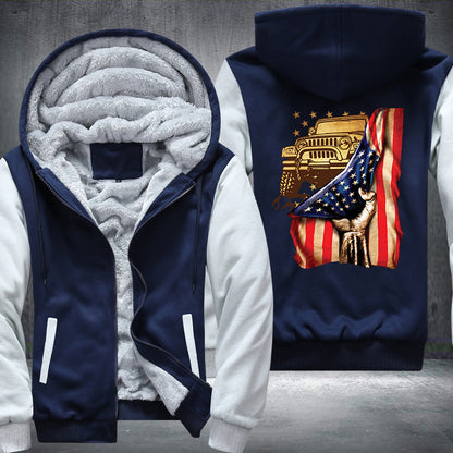 USA Flag 4x4 Fleece Jacket