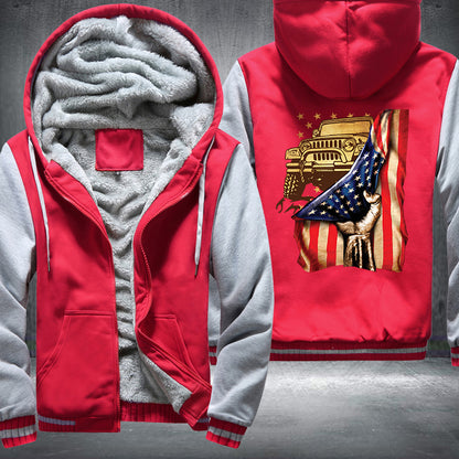 USA Flag 4x4 Fleece Jacket