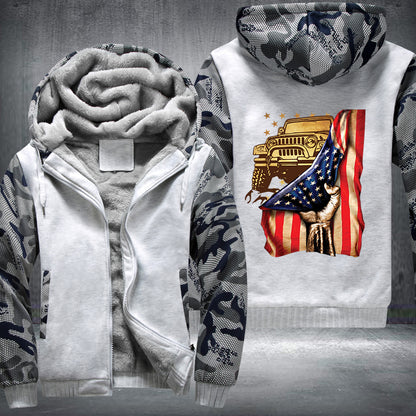 USA Flag 4x4 Fleece Jacket