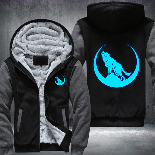 Luminous Howling Wolf Hoodie