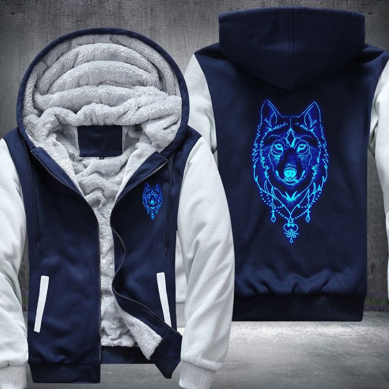 Luminous Wolf Head Hoodie