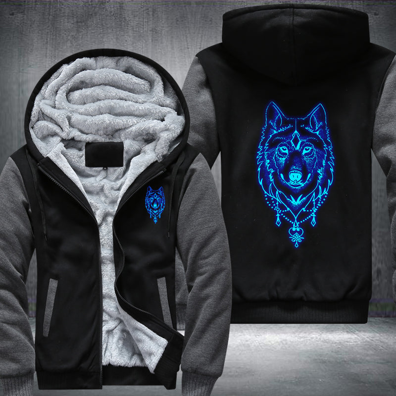 Luminous Wolf Head Hoodie