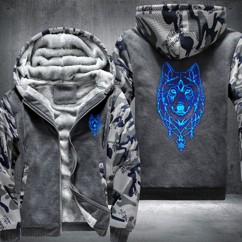 Luminous Wolf Head Hoodie