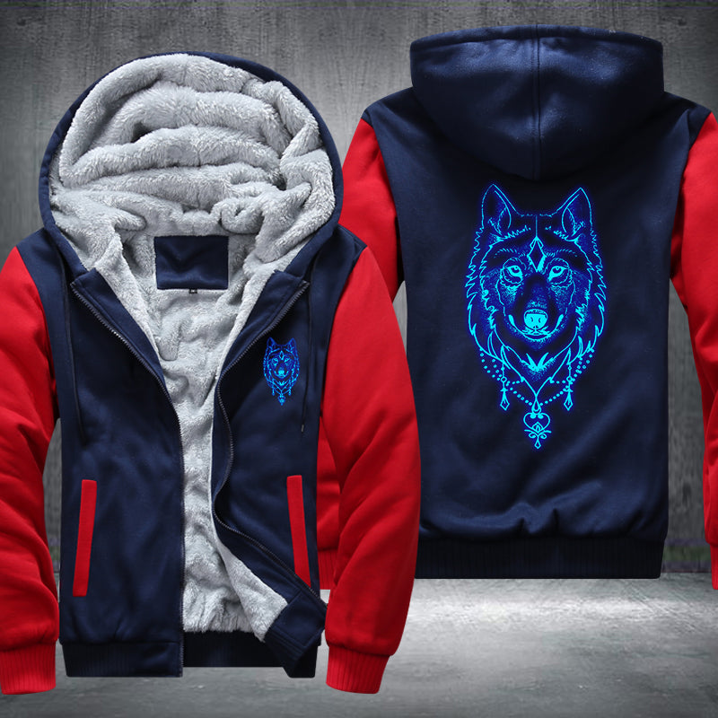 Luminous Wolf Head Hoodie