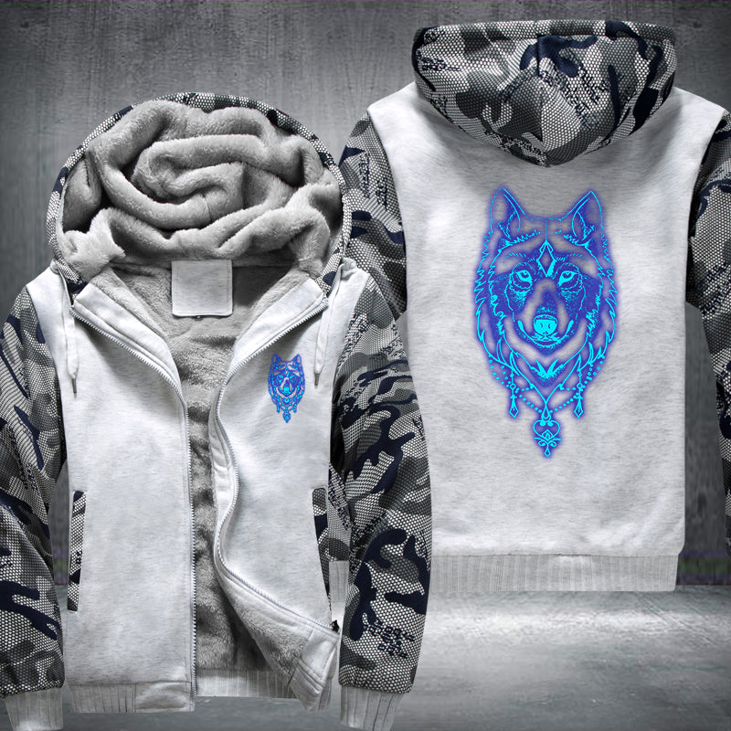 Luminous Wolf Head Hoodie