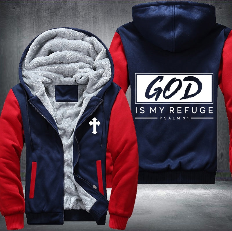 God is my refuge Fleece Jacket