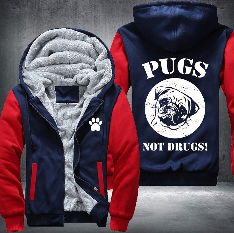 PUGS NOT DRUGS Fleece Jacket