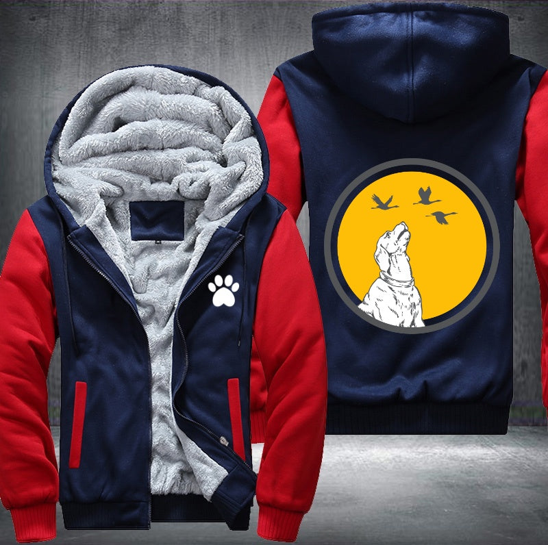 Dog looking to the sky Fleece Jacket