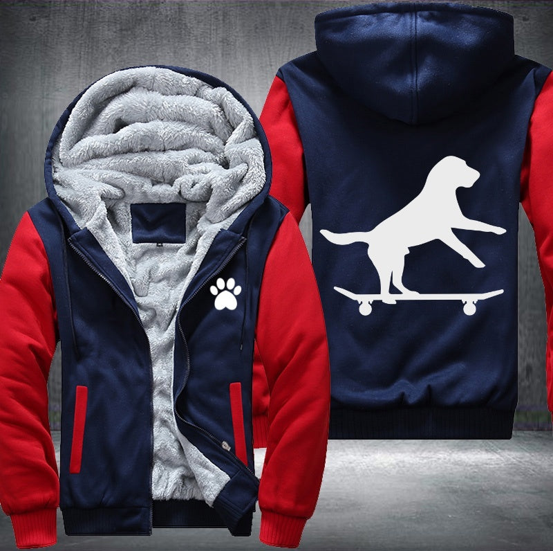 skateboarding Dog  Fleece Jacket