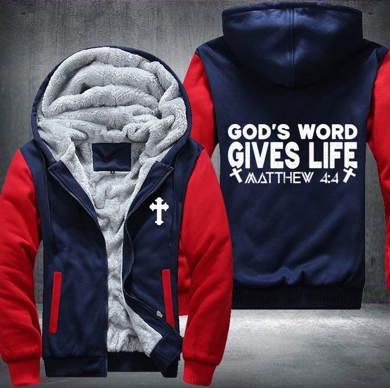 God word gives life matthew 4:4 Fleece Jacket