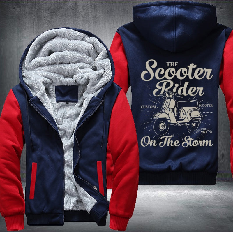 The Scooter rider on the storm Fleece Jacket