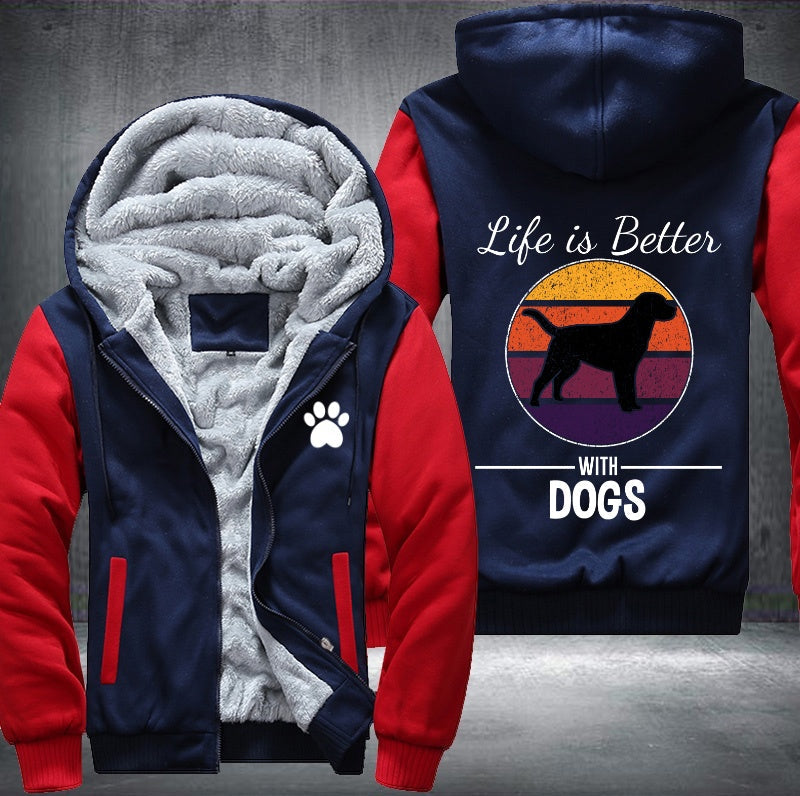 Life is better with dogs Fleece Jacket