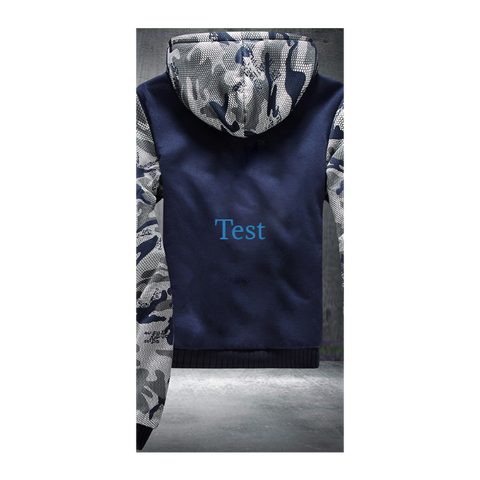 BLUE CAMO FLEECE JACKET (CUSTOMIZE)