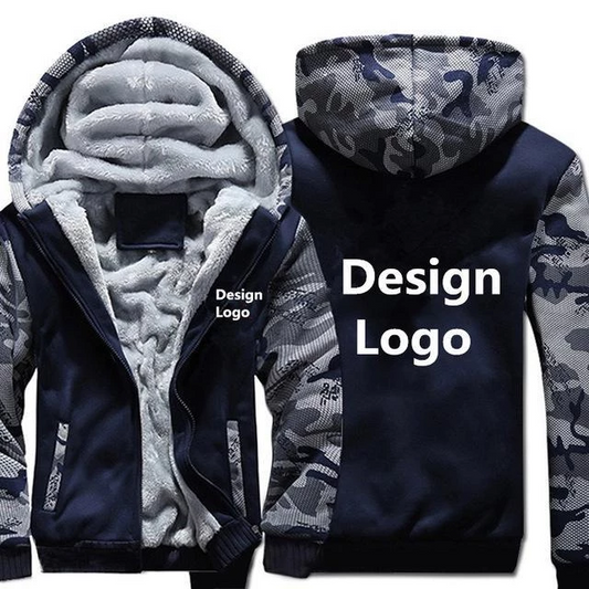 BLUE CAMO FLEECE JACKET (CUSTOMIZE)