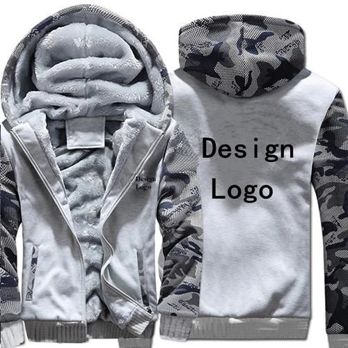 WHITE CAMO FLEECE JACKET (CUSTOMIZE)